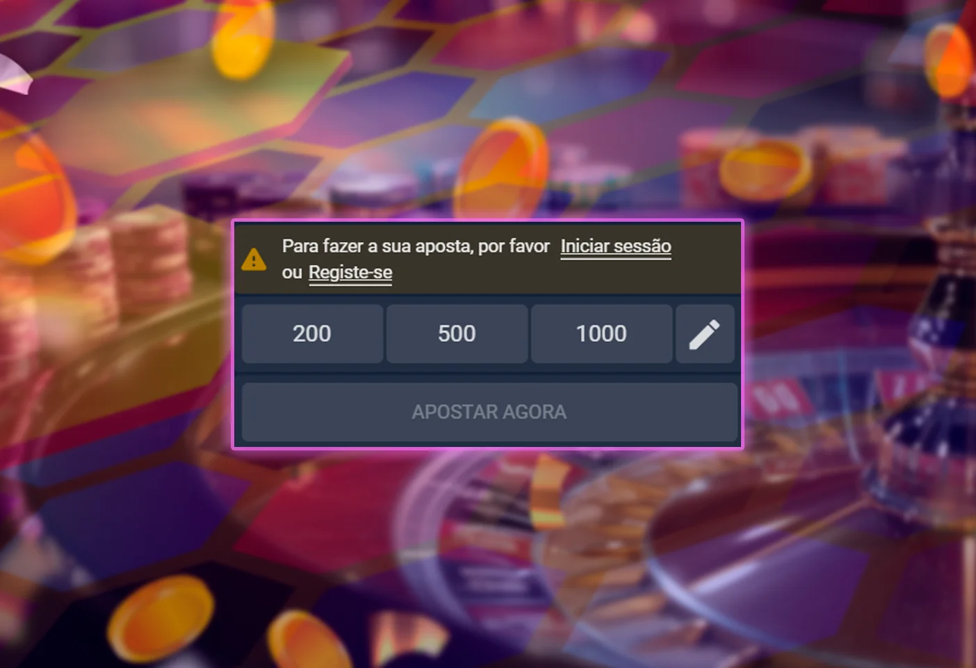Confirmação da aposta